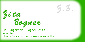 zita bogner business card